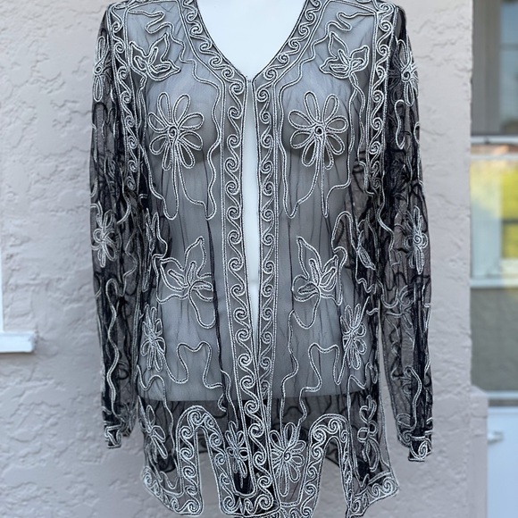 Sheer Dress Blouse/ jacket - Picture 5 of 7
